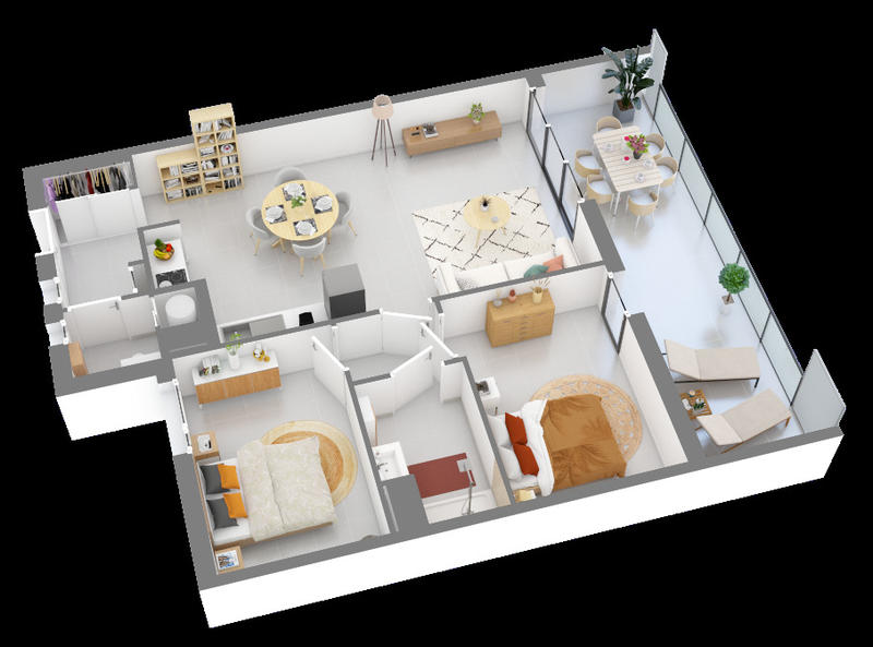 Appartement - 61 à 103 m² - 3 pièces