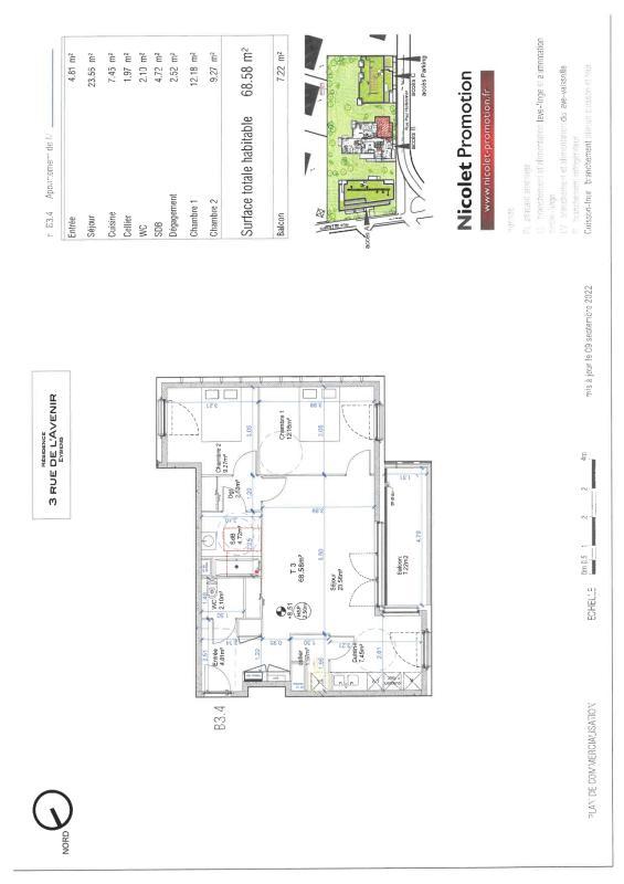 Appartement - 68 m² - 3 pièces