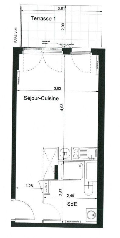 Studio - 29 m² - 1 pièce