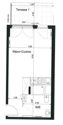 Studio - 29 m² - 1 pièce