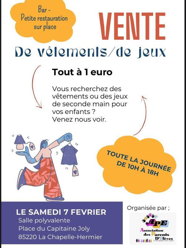 Vente de vêtements et jeux
