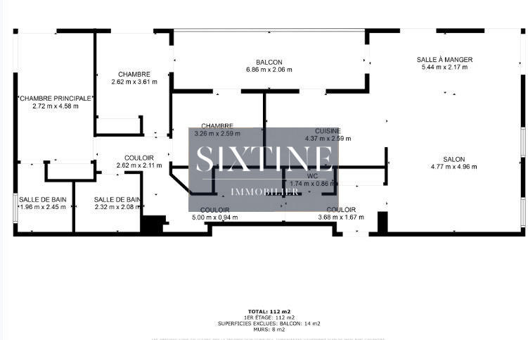 Appartement - 106 m² - 4 pièces