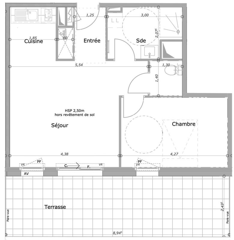 Appartement - 47 m² - 2 pièces