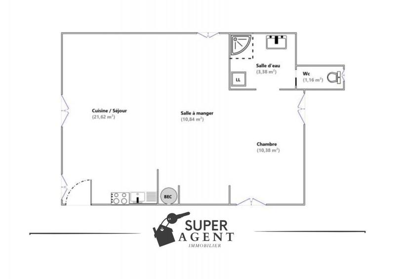 Appartement - 47 m² - 2 pièces