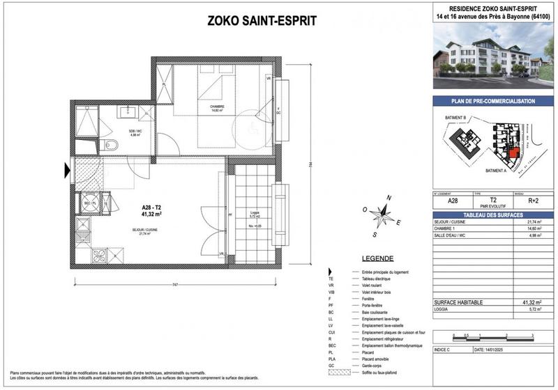 Appartement - 41 m² - 2 pièces