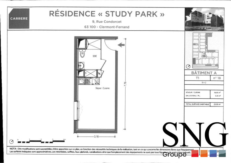 Appartement - 23 m² - 1 pièce