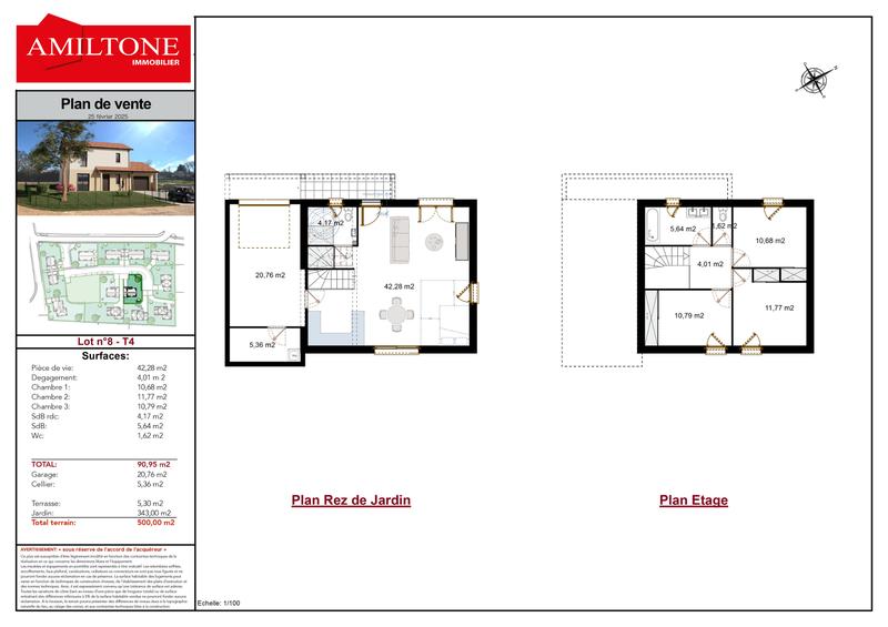 Maison - 91 m² - 4 pièces