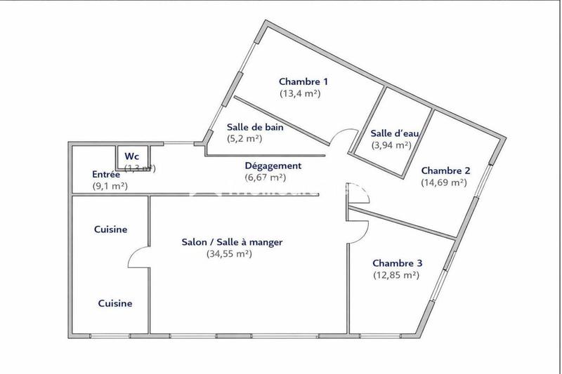 Appartement - 120 m² - 5 pièces