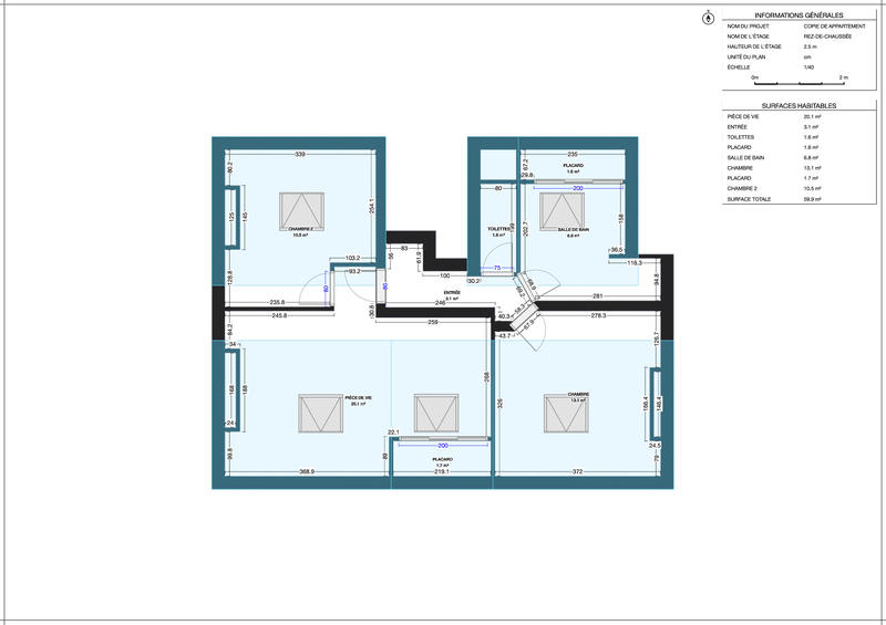 Appartement - 30 m² - 2 pièces