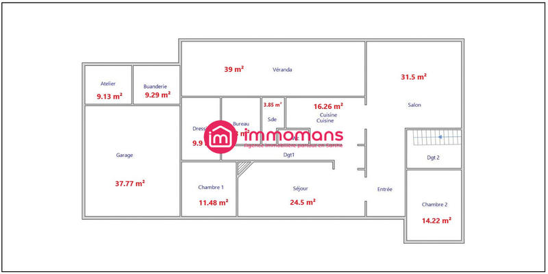 Maison - 165 m² - 11 pièces