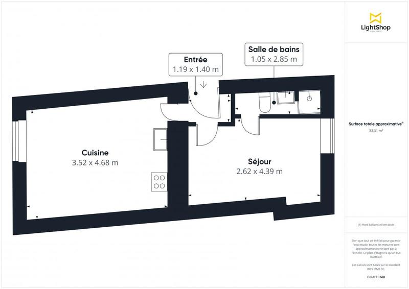 Appartement - 32 m² - 2 pièces