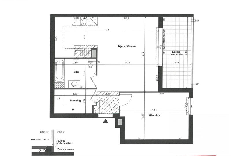 Appartement - 60 m² - 2 pièces