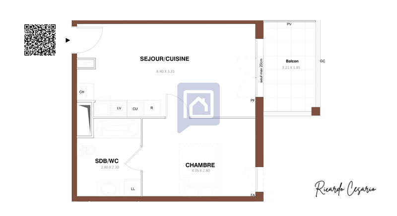 Appartement - 38 m² - 2 pièces