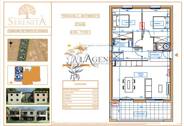 Appartement - 66 m² - 3 pièces