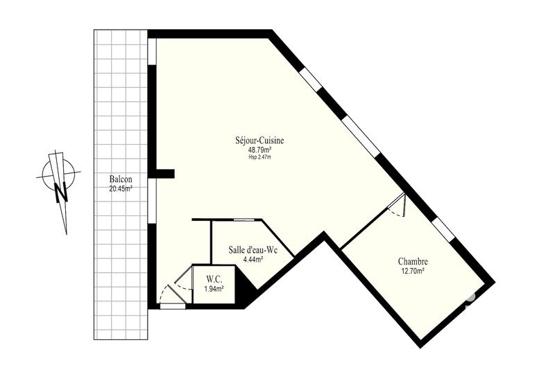 Appartement - 68 m² - 3 pièces
