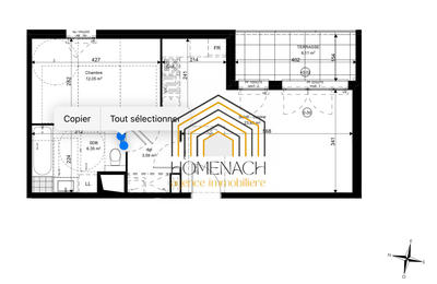 Appartement - 45 m² - 2 pièces
