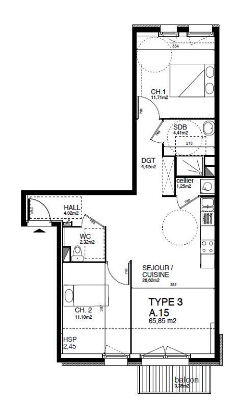 Appartement - 65 m²