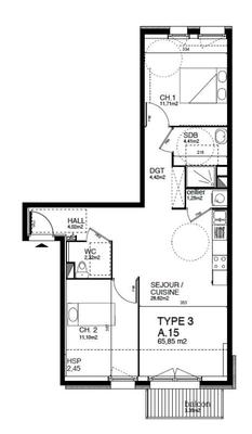 Appartement - 65 m²