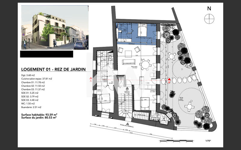 Appartement - 93 m² - 4 pièces