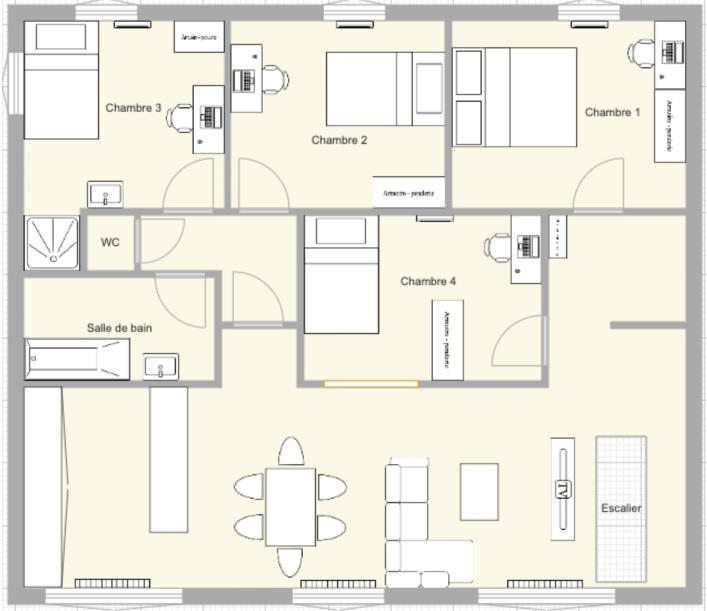 Appartement - 115 m² - 1 pièce