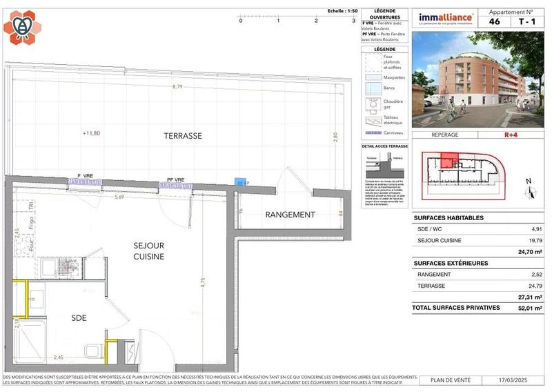 Appartement - 24 m² - 1 pièce