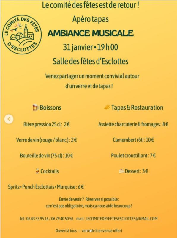 Le Come Back du comité des fêtes d'Esclottes