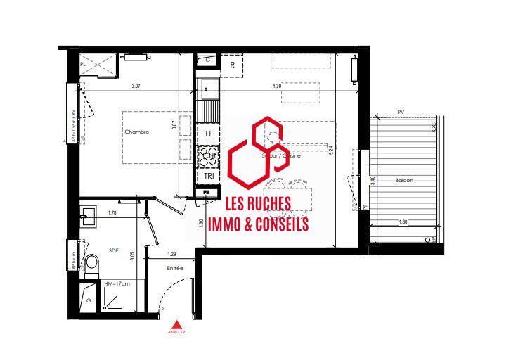 Appartement - 43 m² - 2 pièces