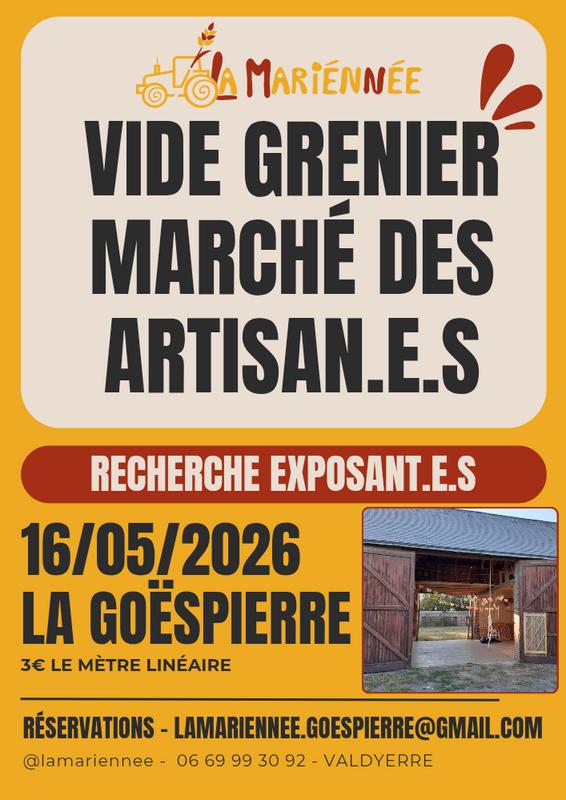 Vide-grenier - marché des artisan.E.S de la mariénnée
