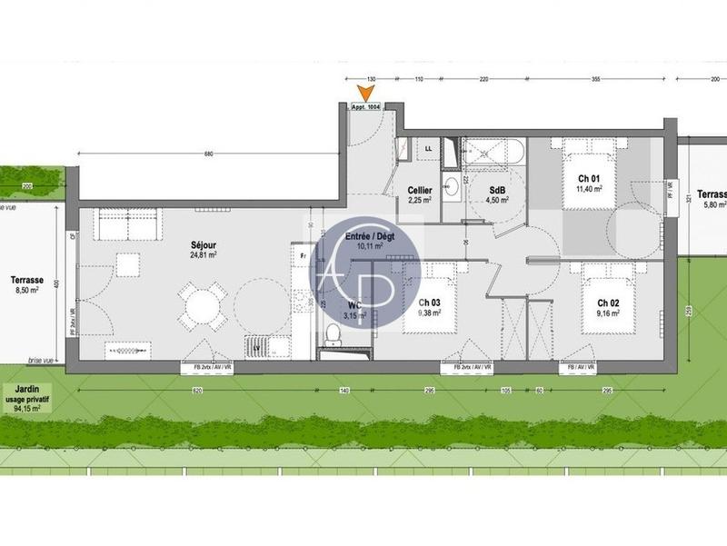 Appartement - 75 m² - 4 pièces