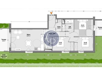 Appartement - 75 m² - 4 pièces