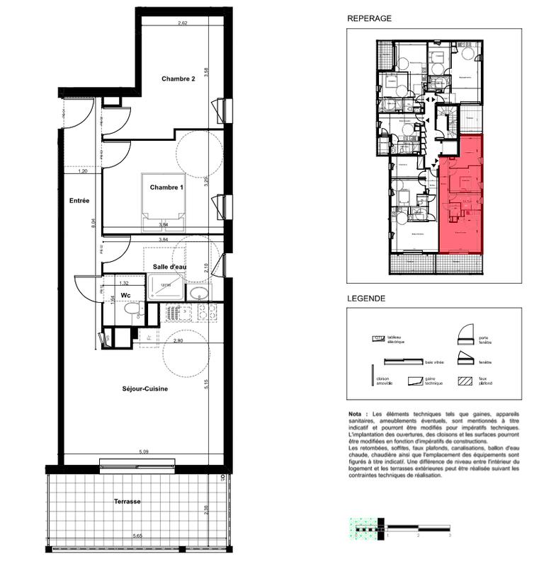 Appartement - 64 m² - 3 pièces