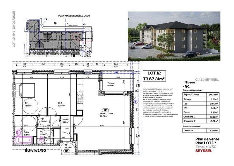 Appartement - 67 m² - 3 pièces