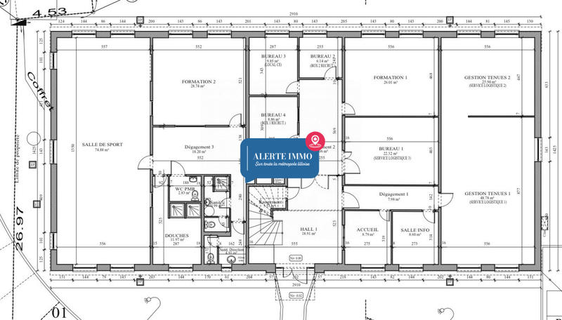 Bureau - 742 m² - 30 pièces