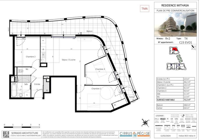Appartement - 72 m² - 4 pièces