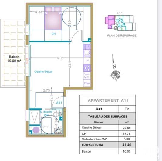 Appartement - 41 m² - 2 pièces