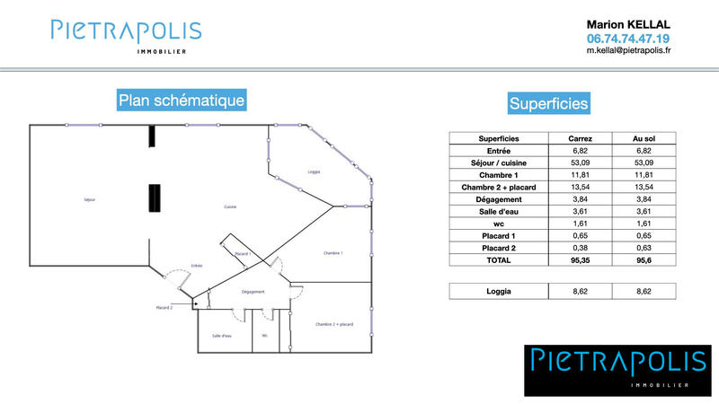 Appartement - 104 m² - 3 pièces