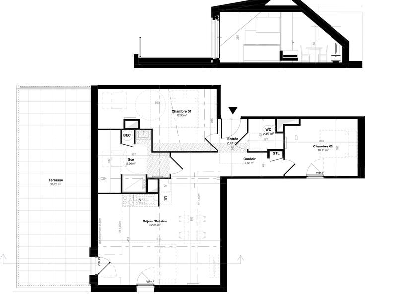 Appartement - 60 m² - 3 pièces