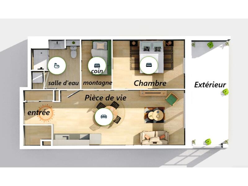 Appartement - 51 m² - 2 pièces