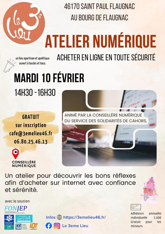 Atelier numérique : Acheter en ligne en toute sécurité au 3ème Lieu