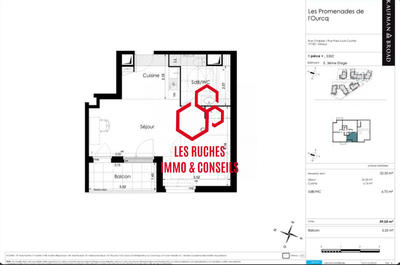 Appartement - 39 m² - 1 pièce