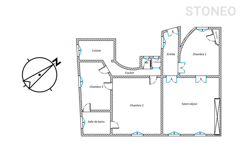Appartement ancien - 98 m² - 5 pièces