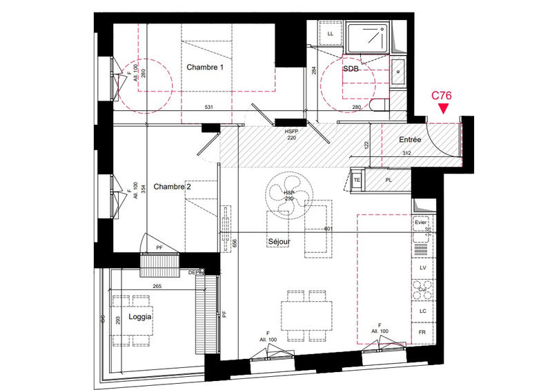 Appartement - 69 m² - 3 pièces