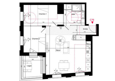 Appartement - 69 m² - 3 pièces