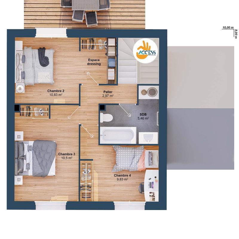 Maison - 81 m² - 6 pièces