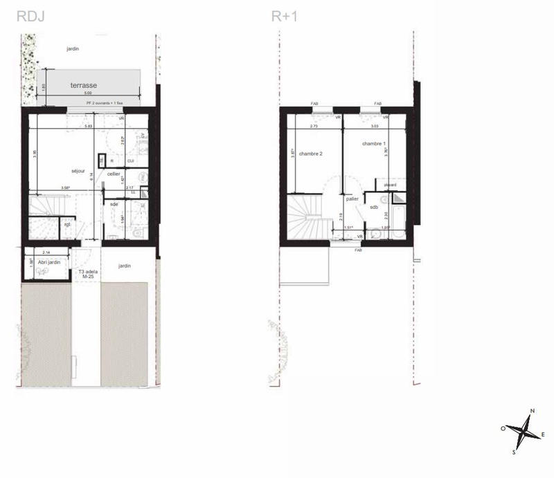 Maison - 61 m² - 3 pièces