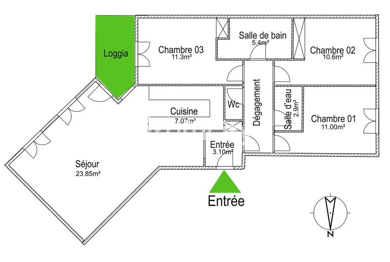 Appartement - 83 m² - 4 pièces