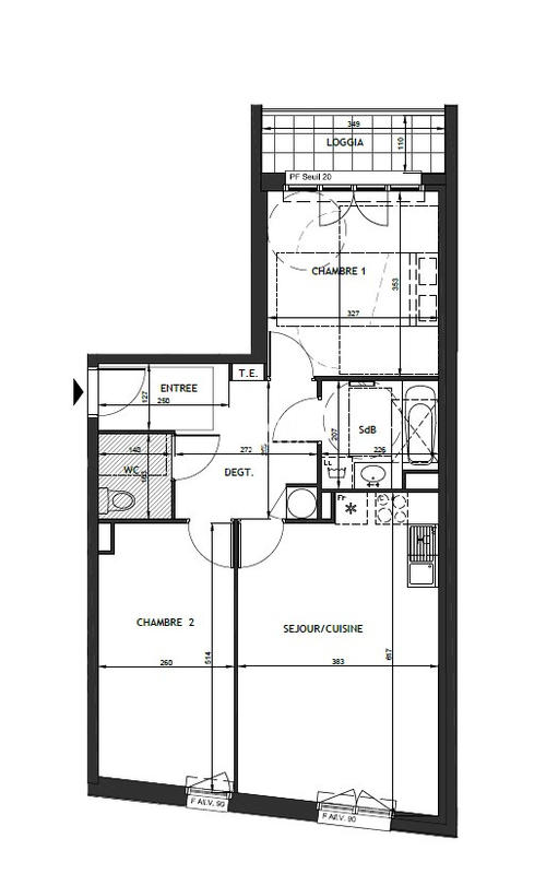 Appartement - 62 m² - 3 pièces