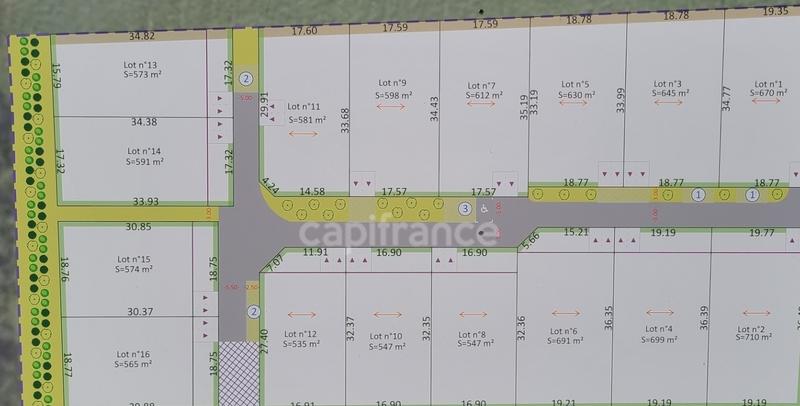 Terrain constructible - 565 m²
