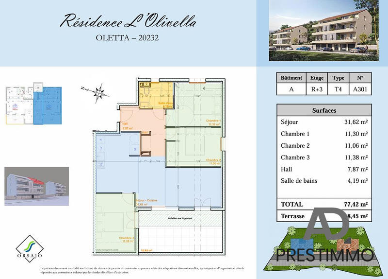 Appartement - 78 m² - 4 pièces