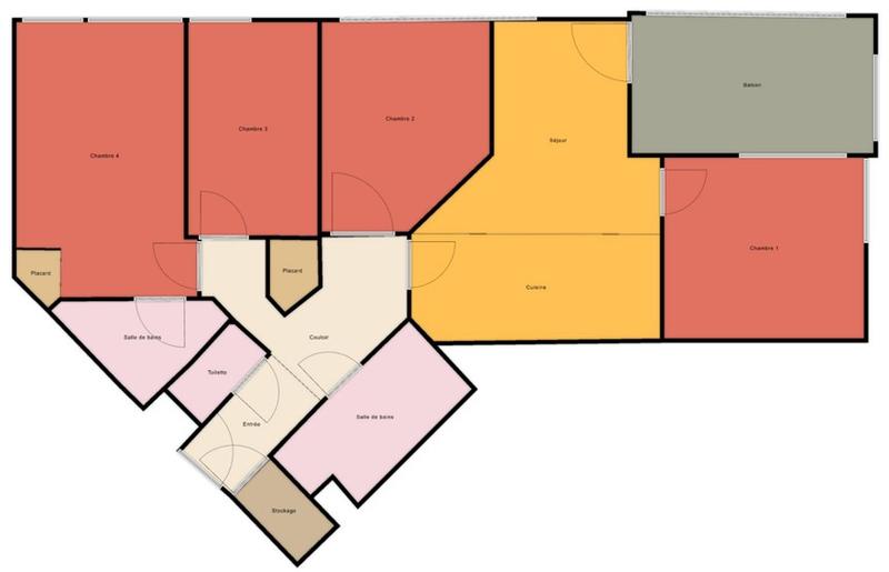 Chambre - 20 m² - 5 pièces